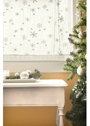 Heritage Lace Wind Chill Tier With Trim, 45 By 24-Inch, White