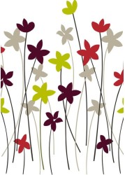 Borderflower Cherry  Translucent Roller Blinds W: 120cm H: 200cm