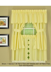 Today&#39;s Curtain Orleans 12&quot; Valance Tambour Scallop Edge Curtain, Buttercup, 60&quot; W X L