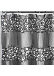 Popular Bath 231014 Sinatra Collection, Shower Curtain, Silver