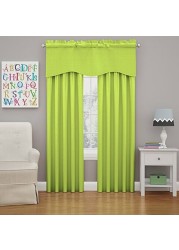 Eclipse Kendall Solid Scalloped Window Valance Curtains, 42&quot; X 18&quot;, Lime