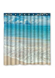 Zhanzzk Beach Ocean Waves California Paradise Waterproof Bathroom Shower Curtain 60X72 Inches