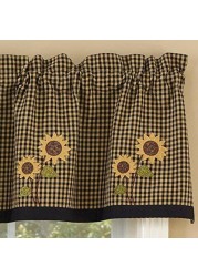 Park Designs Sunflower Check Lined Valance, 60 X 14