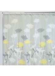 Idesign Daizy Fabric Shower Curtain For Master, Guest, Kids&#39;, College Dorm Bathroom, 72&quot; X 72&quot; - Gray And Yellow