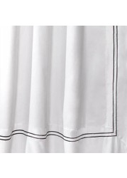 Lush Decor Hotel Collection Shower Curtain Fabric Minimalist Plain Style Bathroom Design, 72&quot; X 72&quot;, White And Gray