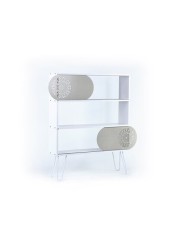 Home Canvas Illia 3Shelves Bookshelves With Metal Leg - White