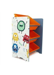 Monster Toy Storage with 3Bins - Multicolour