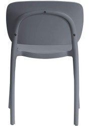 دامودي كرسي بريميوم أحادي عصري قابل للتكديس، للاستخدام الداخلي والخارجي، (رمادي داكن ، 2 كرسي)