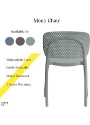 دامودي كرسي احادي بريميوم منقط قابل للتكديس، اسكندنافي حديث للاستخدام الداخلي والخارجي، 4 كراسي - اخضر زيتوني