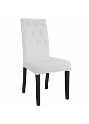 Modway Confer Modern Tufted Faux Leather Upholstered Parsons Kitchen and Dining Room Chair in White