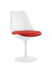 Modway Lippa Mid-Century Modern Faux Leather Upholstered Swivel Dining Chair in Red