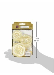 Prima Marketing Regency Paper Flowers with Beaded Edge 2.5 to 3 3/Pkg-White 1, Alabaster