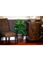 Nearly Natural 6651 Areca Palm with Vase Decorative Silk Plant, Green