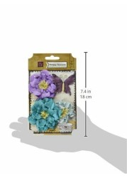 Prima Marketing Troika Paper Flowers 1.5 to 2.5 3/Pkg Plus Butterfly-Teal
