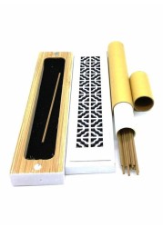 Generic 20-Piece Cambodian Incense Stick And Burner Gift Set Brown And White 15 x 10.0cm