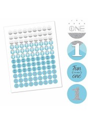 Big Dot Of Happiness 1St Birthday Boy - Fun To Be One - First Birthday Party Round Candy Sticker Favors - Labels Fit Hershey S Kisses (1 Sheet Of 108)