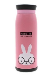 RAG&amp;SAK - Stainless Steel Cute Cartoon Animal Rabbit Thermos Travel Mug Vacuum Cup Bottle Insulated Tumbler 500ml