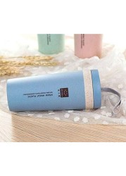 Home Water Bottle Straw Wheat Plastic Eco Friendly Cup Travel Office Student Coffee Tea Travel Mug (Blue)