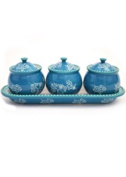 temp-tations Floral Lace Mini Ramekins with Lid and Tray - 4 Piece - Summer