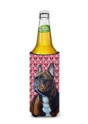 Caroline&#39;s Treasures Lh9160Muk French Bulldog Hearts Love And Valentine&#39;s Day Portrait Ultra Beverage Insulators For Slim Cans, Slim Can, Multicolor