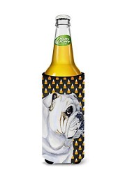 Caroline&#39;s Treasures Lh9060Muk Bulldog English Candy Corn Halloween Portrait Ultra Beverage Insulators For Slim Cans, Slim Can, Multicolor