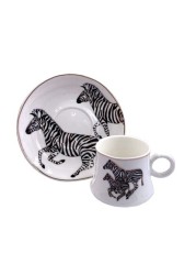 H&amp;L Zakka - Elegant Zebra Design Small Ceramic Cup &amp; Saucer