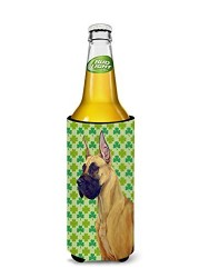 Caroline&#39;s Treasures Lh9175Muk Great Dane St. Patrick&#39;s Day Shamrock Portrait Ultra Beverage Insulators For Slim Cans, Slim Can, Multicolor