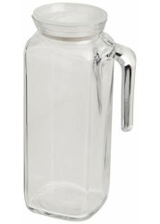 Bormioli Rocco Glass Frigoverre Jug With Airtight Lid (1 Liter): Clear Pitcher Hermetic Sealing, Easy Pour Spout &amp; Handle - For Water, Juice, Iced Coff