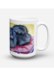 Caroline&#39;s Treasures 7503Cm15 Pomeranian Dishwasher Safe Microwavable Ceramic Coffee Mug 15 Ounce, 15 Ounce, Multicolor