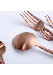 TAKUMI Rose Gold Cutlery Set | Silverware| Set 16 Piece Stainless Steel by SimplyChef