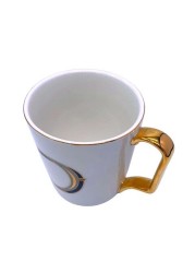 H&amp;L Zakka - Simple &amp; Elegant Ceramic Letter Cup (D) with Gold Handle