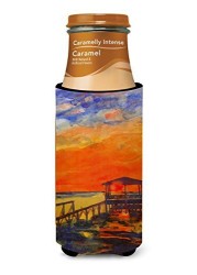 Caroline&#39;s Treasures 6076Muk Sunset At The Dock Ultra Beverage Insulators For Slim Cans, Slim Can, Multicolor