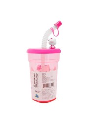 Hello Kitty Leak Proof Straw Cup, Travel Cup, Reuseable, Pink, 390 ml