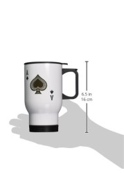 3Drose Ace Of Spades Playing Card-Black Spade Suit Stainless Steel Travel Mug, 14-Ounce