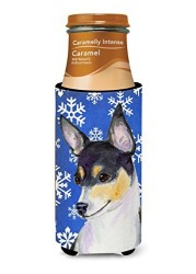 Caroline&#39;s Treasures Ss4656Muk Chihuahua Winter Snowflakes Holiday Ultra Beverage Insulators For Slim Cans, Slim Can, Multicolor