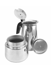 4 Cup Brew-fresh Stainless Steel Italian Style Espresso Coffee Maker for Use on Gas Electric and Ceramic Cooktops