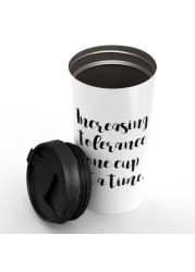 Loud Universe - Travel Tumbler Increasing Coffee One Cup At a Time Caffaine Addict White Coffee Tumblers