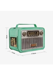 ALISSA-Vintage Radio Tissue Box Cover, Rectangular Iron Tissue Paper Cube Holder Napkin Holders, Antique Decor Ornament, for Bedroom Home Office Kitchen Vanity Storage, Blue.