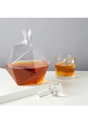 Viski Raye Faceted Crystal Liquor Decanter