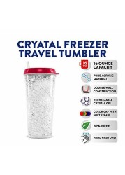 NCAA Texas Tech Red Raiders 16oz Crystal Freezer Tumbler with Lid and Straw