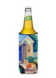 Caroline&#39;s Treasures 7169Muk Corgi At The Cottage Ultra Beverage Insulators For Slim Cans, Slim Can, Multicolor