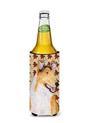 Caroline&#39;s Treasures Ss4386Muk Collie Smooth Fall Leaves Portrait Ultra Beverage Insulators For Slim Cans, Slim Can, Multicolor