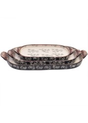 temp-tations Floral Lace Squoval Tray Set - 3 Piece - Black