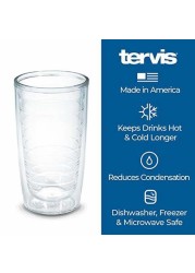 Tervis Hummingbirds Wrap 16Oz Tumbler With Fuchsia Lid, Clear -