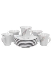 Royalford New Bone China 12Pcs Square Cup&amp;Saucer