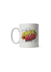 Giftmate Super Mom Printed Ceramic Tea and Coffee Mug 320ml