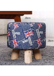 Paddia Foot Stool Rest Ottoman Shoe Bench Sofa Bench Round Taburete Stools Chair Living Room Bedroom Vintage Seat Stool Pouffe Chair (28*28*28Cm, A)