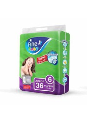 Fine Baby Diapers, DoubleLock Technology , Size 6, Junior 16kg +, Jumbo Pack, 36 diaper count