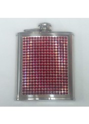 Praneel Hip Flask Steel Bedazzled Finish - Red