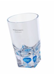 Royalford Acrylic Crystal Glass Clear/Blue 7.2X7.2X12Cm